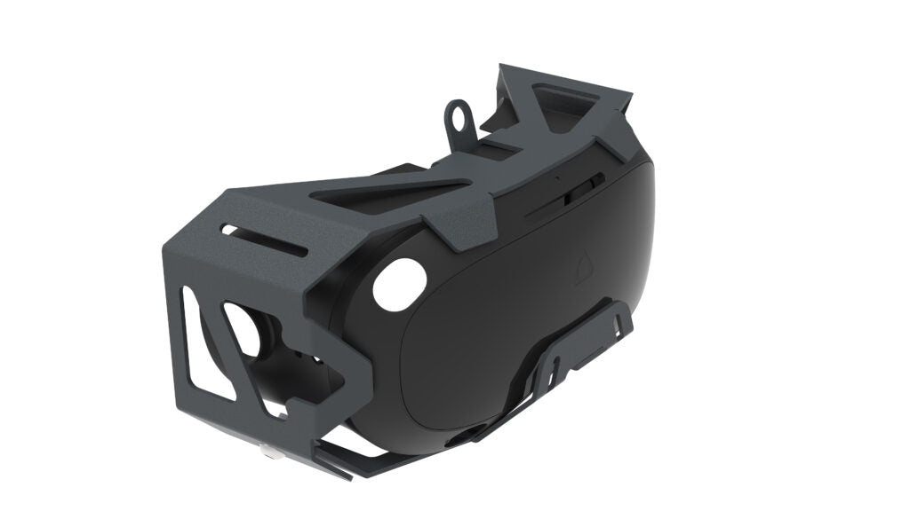MetaNexusXR TitanSkinVR protective case on HTC VIVE FOCUS 3 headset, ensuring durability. | MetaNexusXR