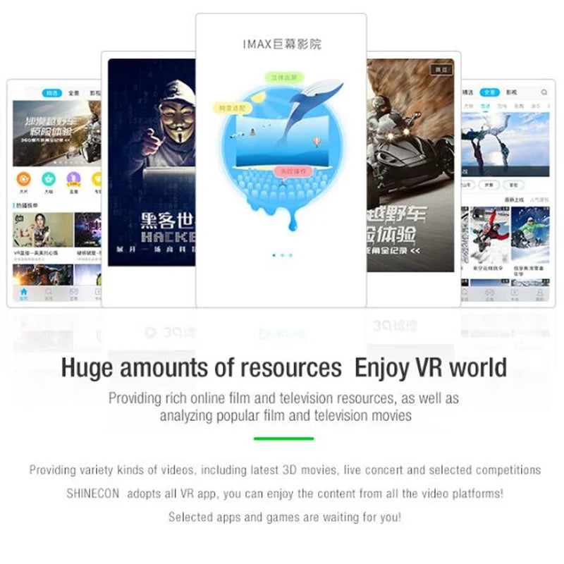 Wireless Virtual Reality Glasses IMAX Huge Screen 3D Glasses Google Cardboard Box VR Headset for 4.7-7.2" Phone,Support Gamepad Metanexus XR