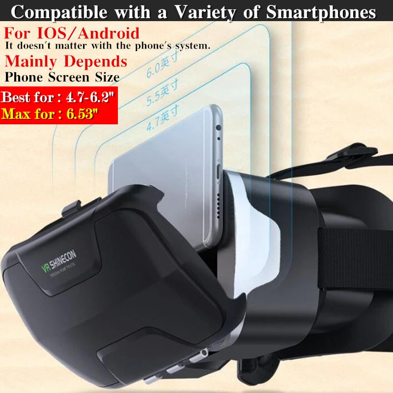 MetaNexusXR VR headset shows HD IMAX-like 3D screen, supporting phones and joysticks. | MetaNexusXR
