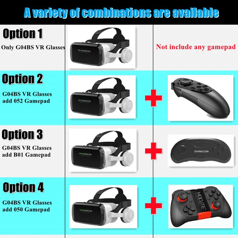 Wireless Virtual Reality Glasses IMAX Huge Screen 3D Glasses Google Cardboard Box VR Headset for 4.7-7.2" Phone,Support Gamepad Metanexus XR