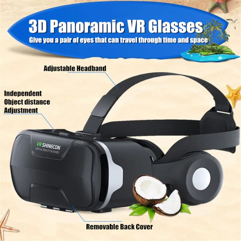 MetaNexusXR VR headset with phone slot, supporting HD 3D IMAX and joystick for immersive experiences. | MetaNexusXR