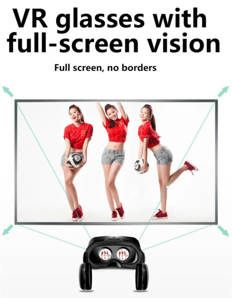 Black VR headset with adjustable straps and matching bluetooth gamepad for 5-7in smartphones | MetaNexusXR
