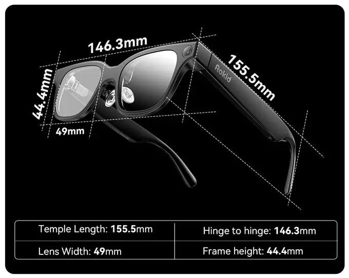 Rokid Glasses lightweight AR smartglasses take photos navigate in real time translate teleprompters AI Glasses Metanexus XR