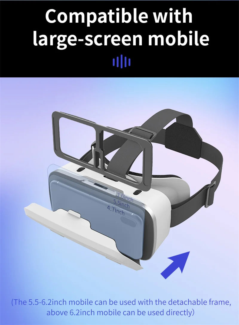 Black G15 VR headset with adjustable straps and honeycomb face pad for 4.7-7in phones | MetaNexusXR