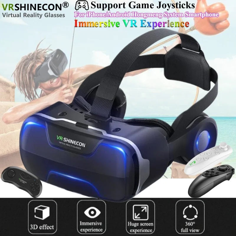 MetaNexusXR headset displays IMAX 3D on phone, compatible with game joysticks. | MetaNexusXR
