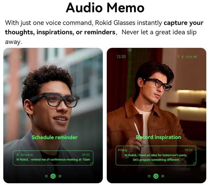 Rokid Glasses lightweight AR smartglasses take photos navigate in real time translate teleprompters AI Glasses Metanexus XR