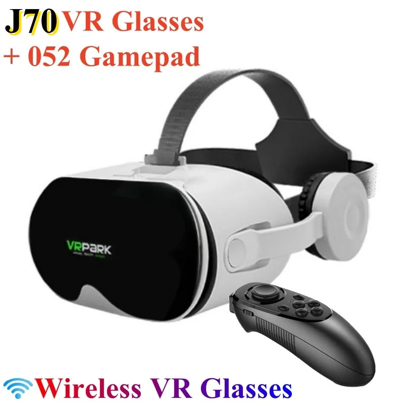 Original J70 4K Wireless Virtual Reality VR Glasses Stereo 3D Videos Google Cardboard Box Headset Helmet for Smartphone Max 6.7" Metanexus XR