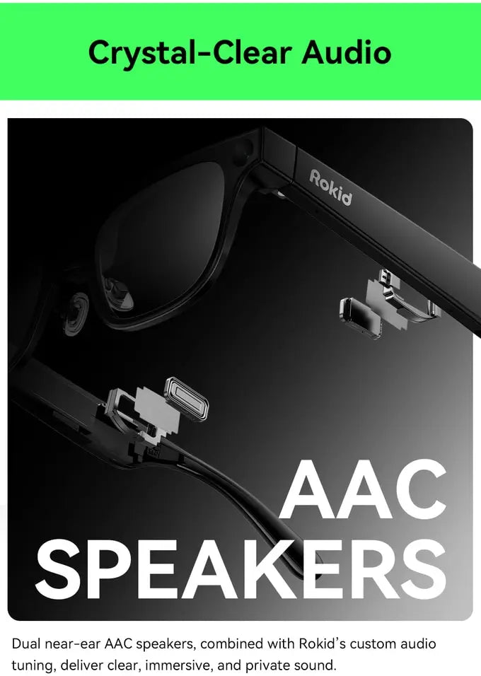 Rokid Glasses lightweight AR smartglasses take photos navigate in real time translate teleprompters AI Glasses Metanexus XR