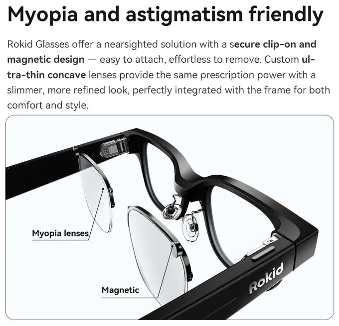 Rokid Glasses lightweight AR smartglasses take photos navigate in real time translate teleprompters AI Glasses Metanexus XR