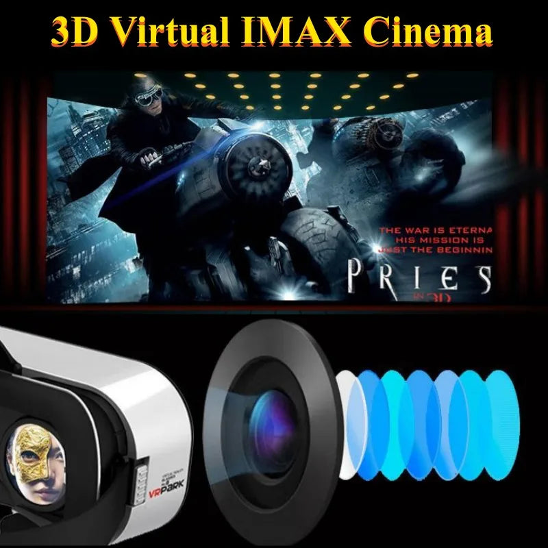 MetaNexusXR V5 4K VR headset with IMAX 3D video, compatible with phones up to 6.7" and game controllers. | MetaNexusXR