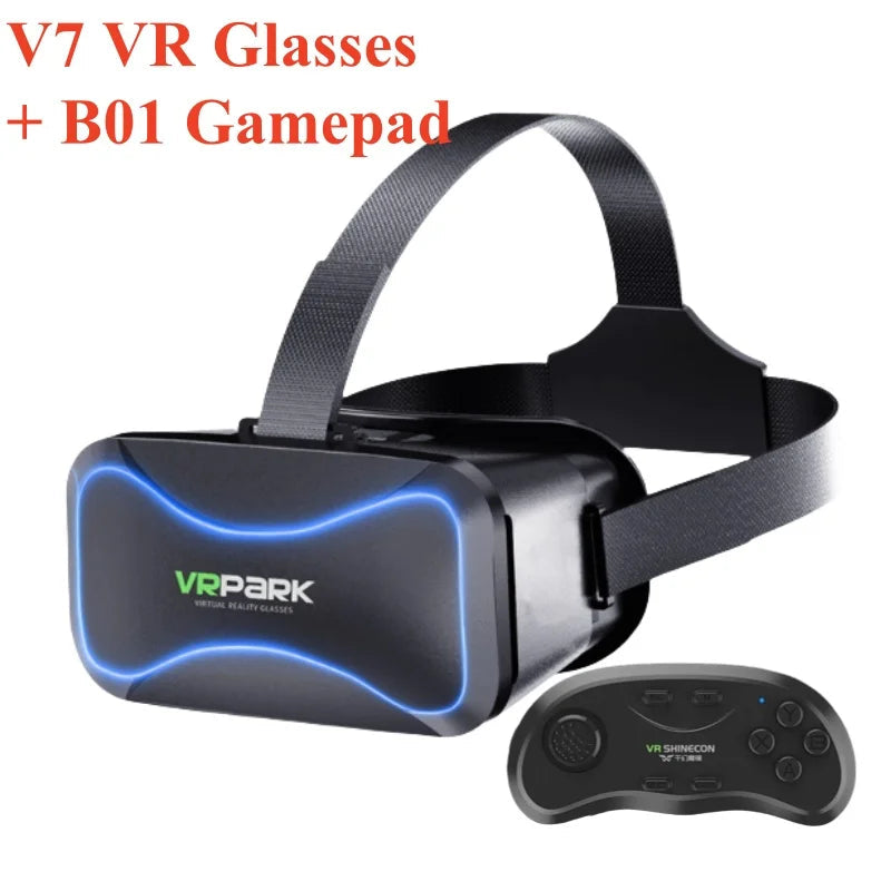 MetaNexusXR VR headset with V7 4K glasses for 4.7-6.7" phones, compatible with joysticks. | MetaNexusXR