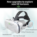 Glossy black G15E VR headset with dual lenses for IMAX 3D streaming and mobile gaming | MetaNexusXR