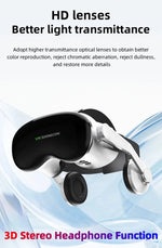 Black MetaNexusXR G18E VR goggles with foam padding and smartphone slot, paired Bluetooth joystick | MetaNexusXR