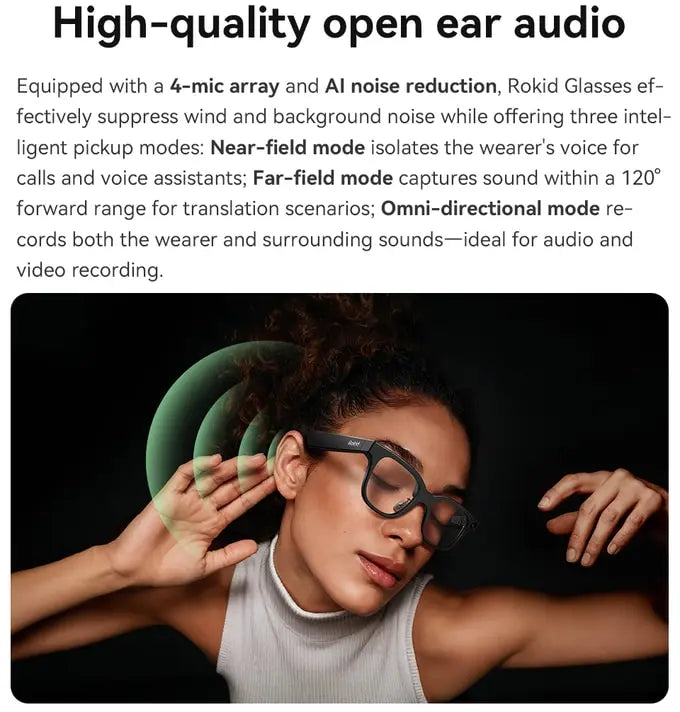 Rokid Glasses lightweight AR smartglasses take photos navigate in real time translate teleprompters AI Glasses Metanexus XR