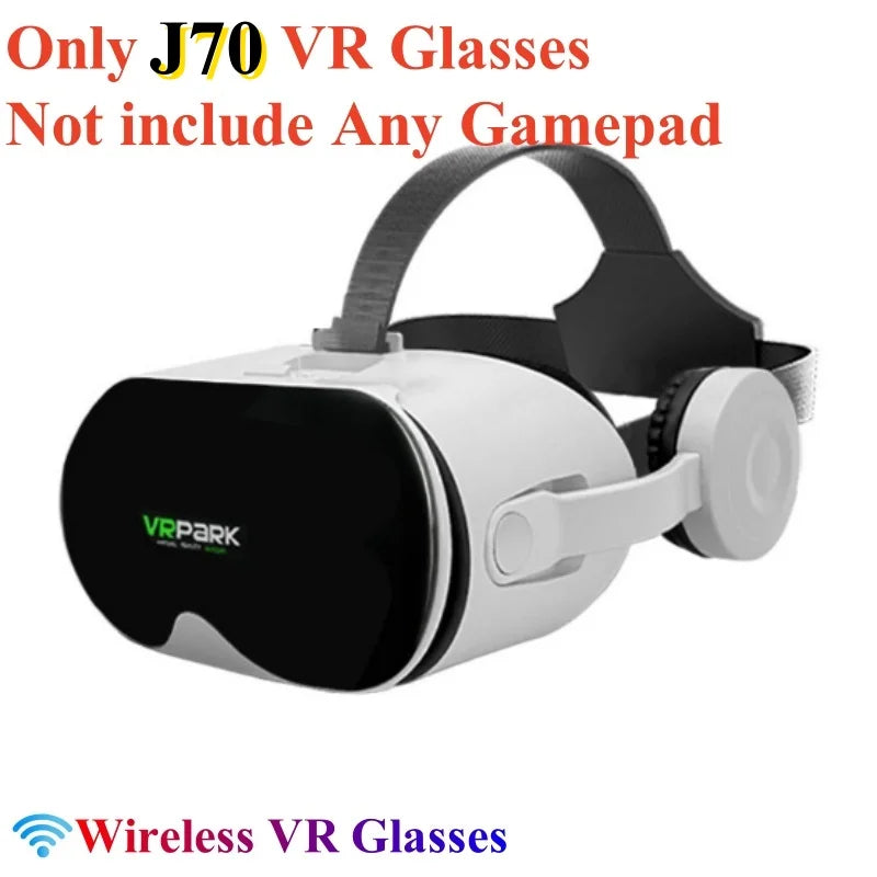 Original J70 4K Wireless Virtual Reality VR Glasses Stereo 3D Videos Google Cardboard Box Headset Helmet for Smartphone Max 6.7" Metanexus XR