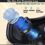 MetaNexusXR headset shows a virtual IMAX screen with a phone, simulating an immersive cinema experience. | MetaNexusXR