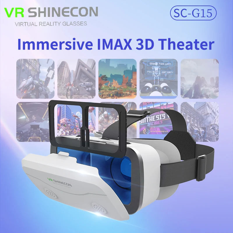 G15 IMAX giant screen VR headset with adjustable straps and Bluetooth controller for 4.7-7" phones | MetaNexusXR