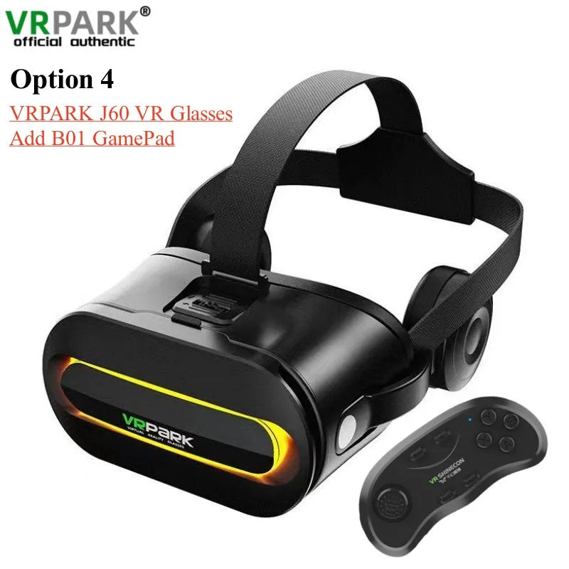 Original J60 4K Wireless Virtual Reality VR Glasses Stereo 3D Videos Google Cardboard Box Headset Helmet for Smartphone Max 6.7" Metanexus XR