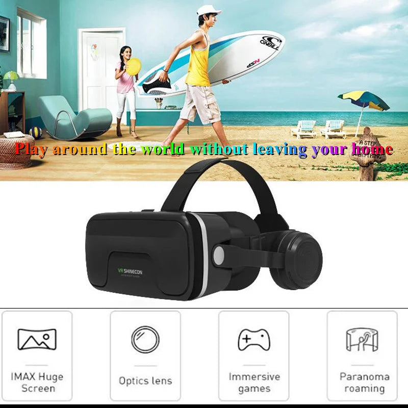 MetaNexusXR VR headset box, showcasing stereo 3D glasses and cardboard VR for smartphones up to 7.2", supporting gamepads. | MetaNexusXR