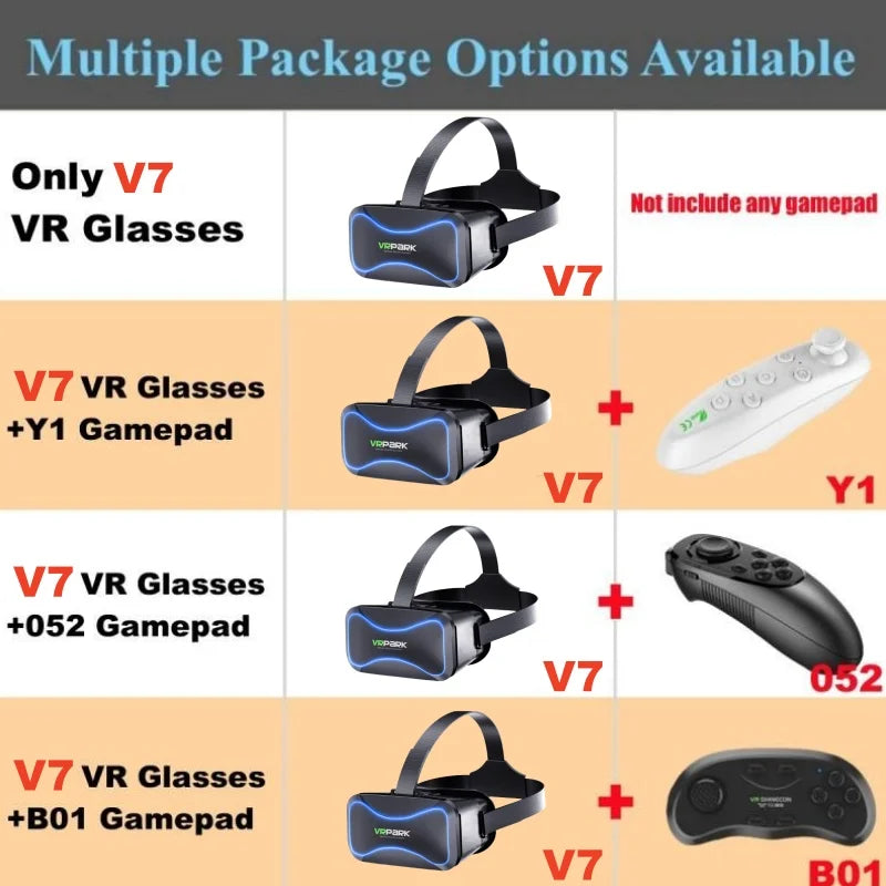 MetaNexusXR V7 4K VR headset with phone, compatible with iOS/Android, supports joysticks. | MetaNexusXR