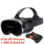 Black MetaNexusXR G18 VR headset with smartphone dock projecting 4K 3D game screen | MetaNexusXR