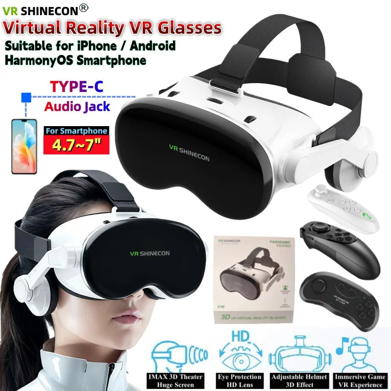 MetaNexusXR G18E VR headset with phone dock showcasing 3D immersion and HD audio | MetaNexusXR