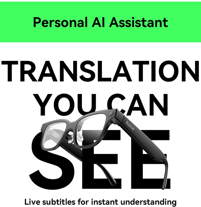 Rokid Glasses lightweight AR smartglasses take photos navigate in real time translate teleprompters AI Glasses Metanexus XR