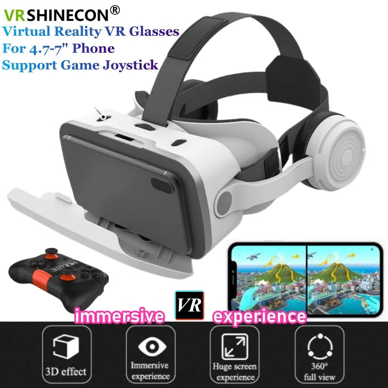 MetaNexusXR G15E VR headset housing smartphone display showing immersive film controls | MetaNexusXR