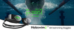 Holoswim Pro AR swim goggles with dual OLED metrics display and open water mode interface | MetaNexusXR