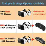 Black VR headset with smartphone slot and matching joystick for IMAX-style 3D viewing | MetaNexusXR