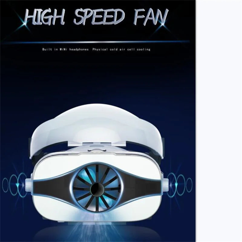 Virtual Reality VR Glasses for Phone IMAX Huge Screen 3D Glasses Google Cardboard Box VR Headset Helmet with Fan,Support Gamepad Metanexus XR