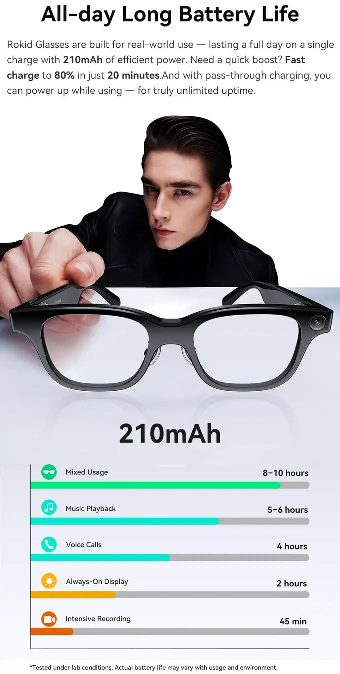 Rokid Glasses lightweight AR smartglasses take photos navigate in real time translate teleprompters AI Glasses Metanexus XR