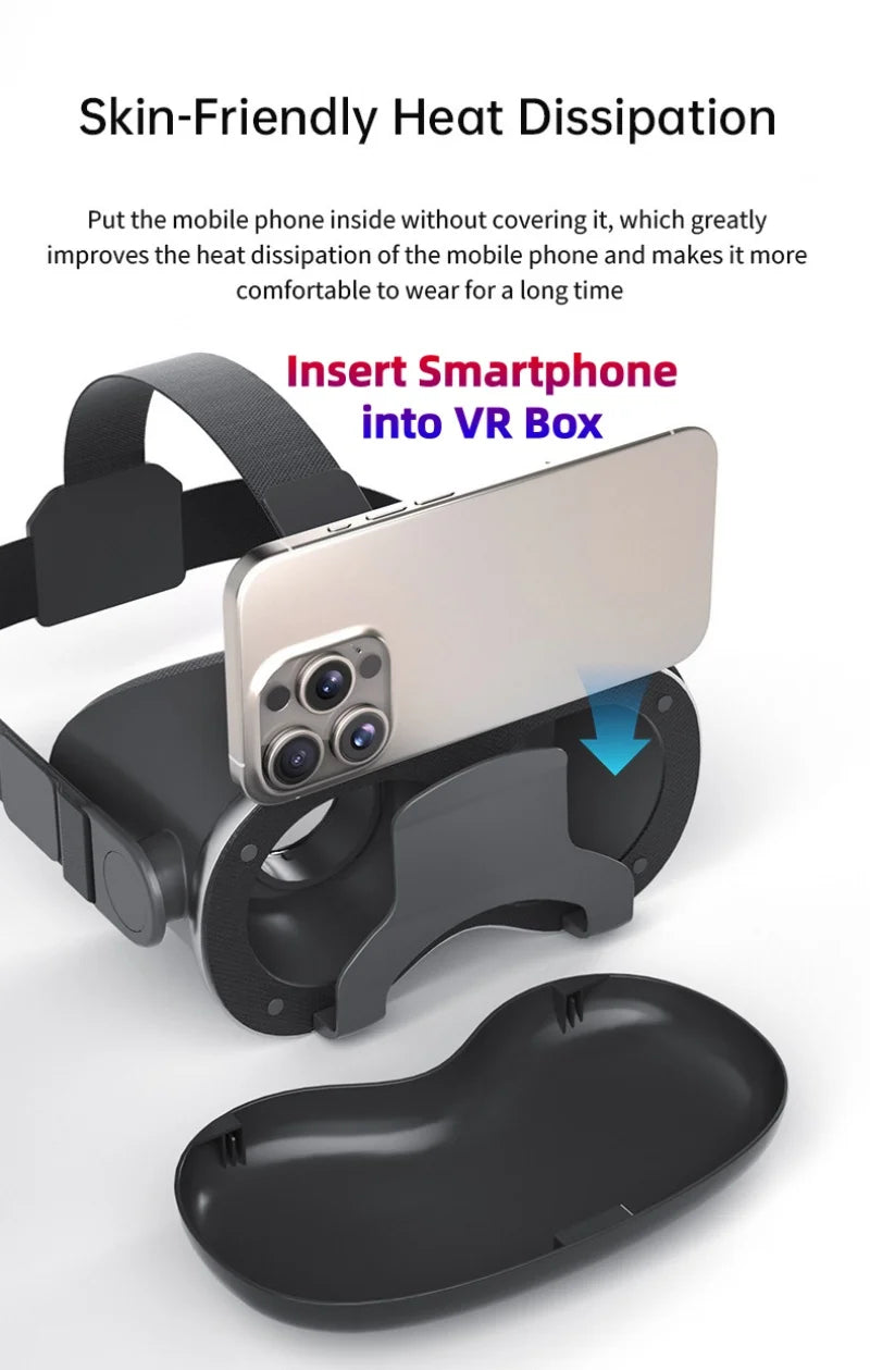 MetaNexusXR G18 VR headset displaying large 4K 3D smartphone screen for immersive viewing | MetaNexusXR