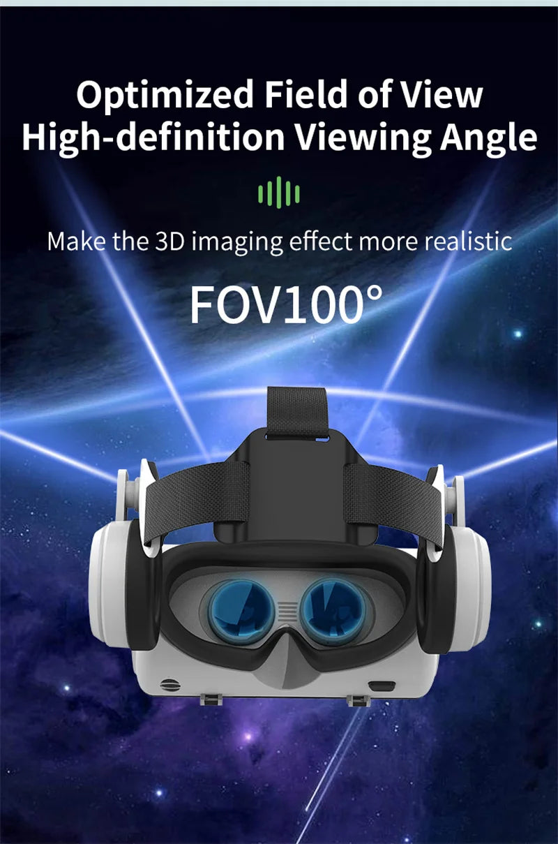 VR headset projecting IMAX 3D film with linked smartphone and joystick controller | MetaNexusXR