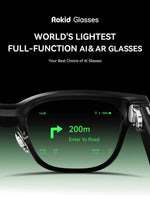 Rokid Glasses lightweight AR smartglasses take photos navigate in real time translate teleprompters AI Glasses Metanexus XR