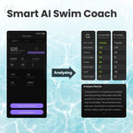 Holoswim 2 Pro AR goggles showing open-water swim metrics on OLED display, available at MetaNexusXR