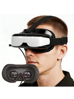 MetaNexusXR headset with HDMI input and detachable battery beside adapters | MetaNexusXR