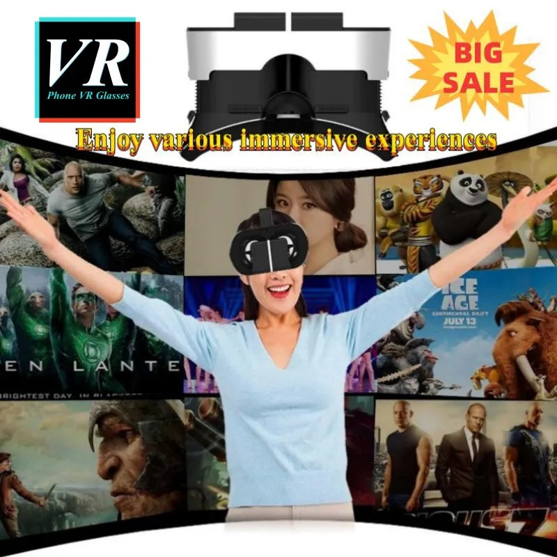 MetaNexusXR V5 4K VR headset with IMAX 3D for phones up to 6.7", supports game controllers. | MetaNexusXR