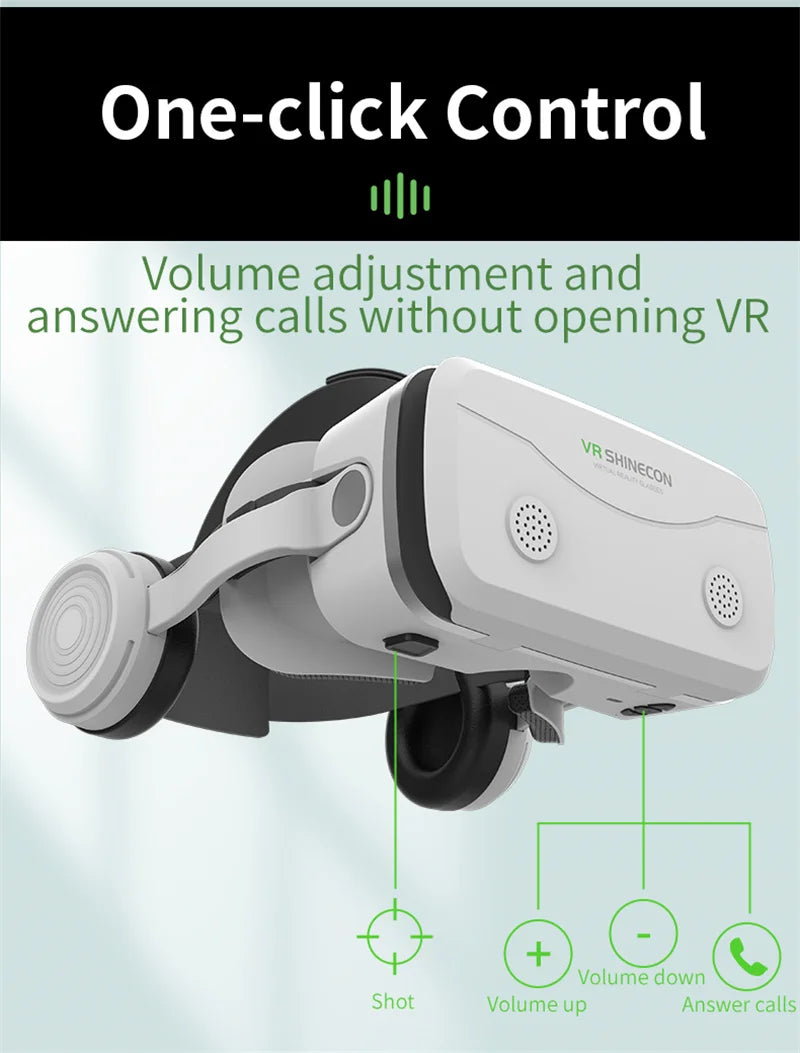MetaNexusXR G15E VR headset with smartphone showing IMAX 3D film. | MetaNexusXR