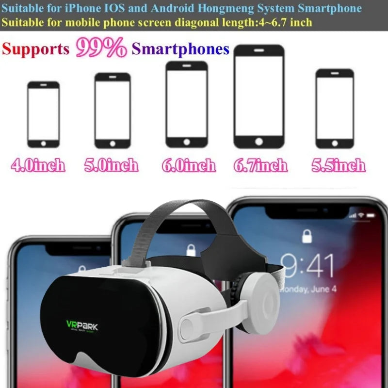 Original J70 4K Wireless Virtual Reality VR Glasses Stereo 3D Videos Google Cardboard Box Headset Helmet for Smartphone Max 6.7" Metanexus XR