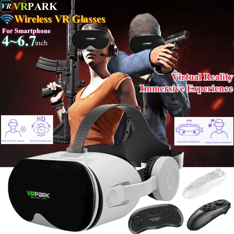 Original J70 4K Wireless Virtual Reality VR Glasses Stereo 3D Videos Google Cardboard Box Headset Helmet for Smartphone Max 6.7" Metanexus XR