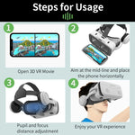 MetaNexusXR G15E VR headset showing cinematic phone screen, black casing | MetaNexusXR