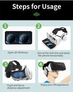 Black VR headset streaming IMAX 3D preview with smartphone and joystick compatibility | MetaNexusXR
