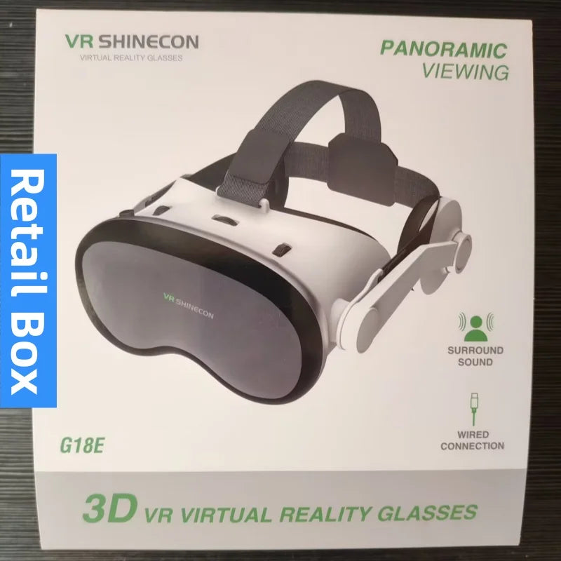 Black MetaNexusXR G18E VR headset with adjustable strap and HD stereo goggles for 4.7-7in phones | MetaNexusXR