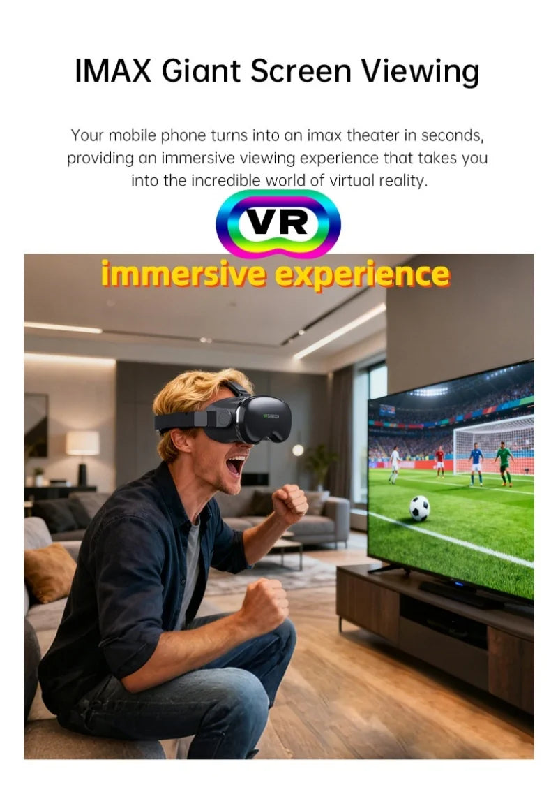 MetaNexusXR G18 VR headset with ergonomic controller posed before expansive display for immersive gaming | MetaNexusXR