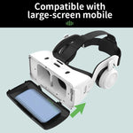 VR headset projecting IMAX 3D cinema with paired joystick controls for immersive streaming | MetaNexusXR