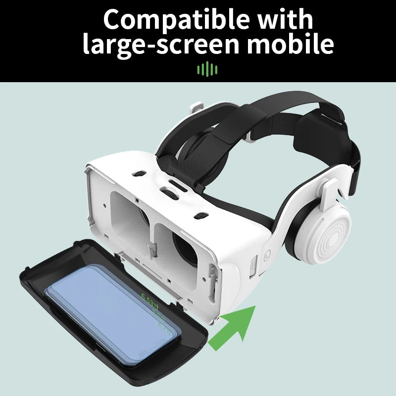 VR headset projecting IMAX 3D cinema with paired joystick controls for immersive streaming | MetaNexusXR