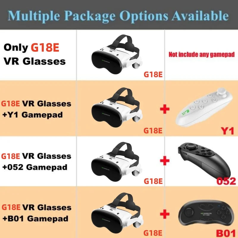 Black G18E VR headset with adjustable strap and dual-lens smartphone cradle for immersive gaming | MetaNexusXR