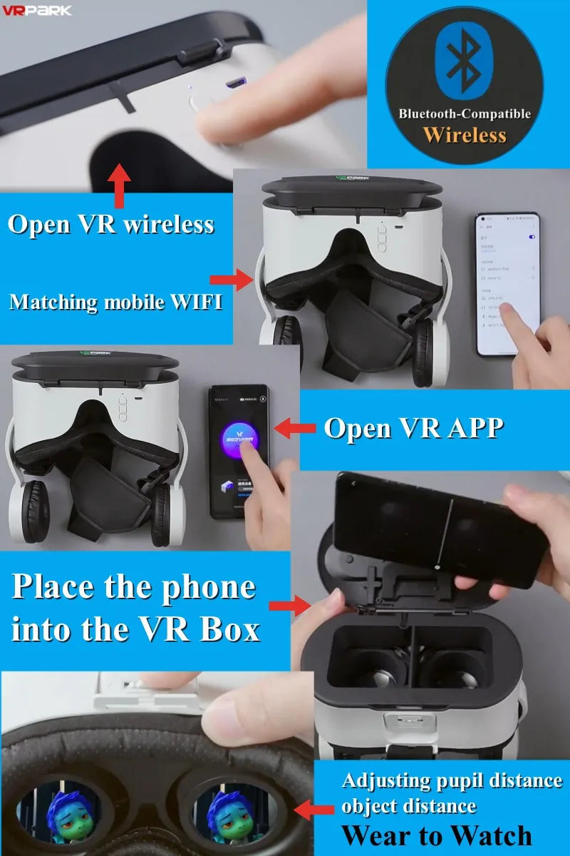 Original J70 4K Wireless Virtual Reality VR Glasses Stereo 3D Videos Google Cardboard Box Headset Helmet for Smartphone Max 6.7" Metanexus XR