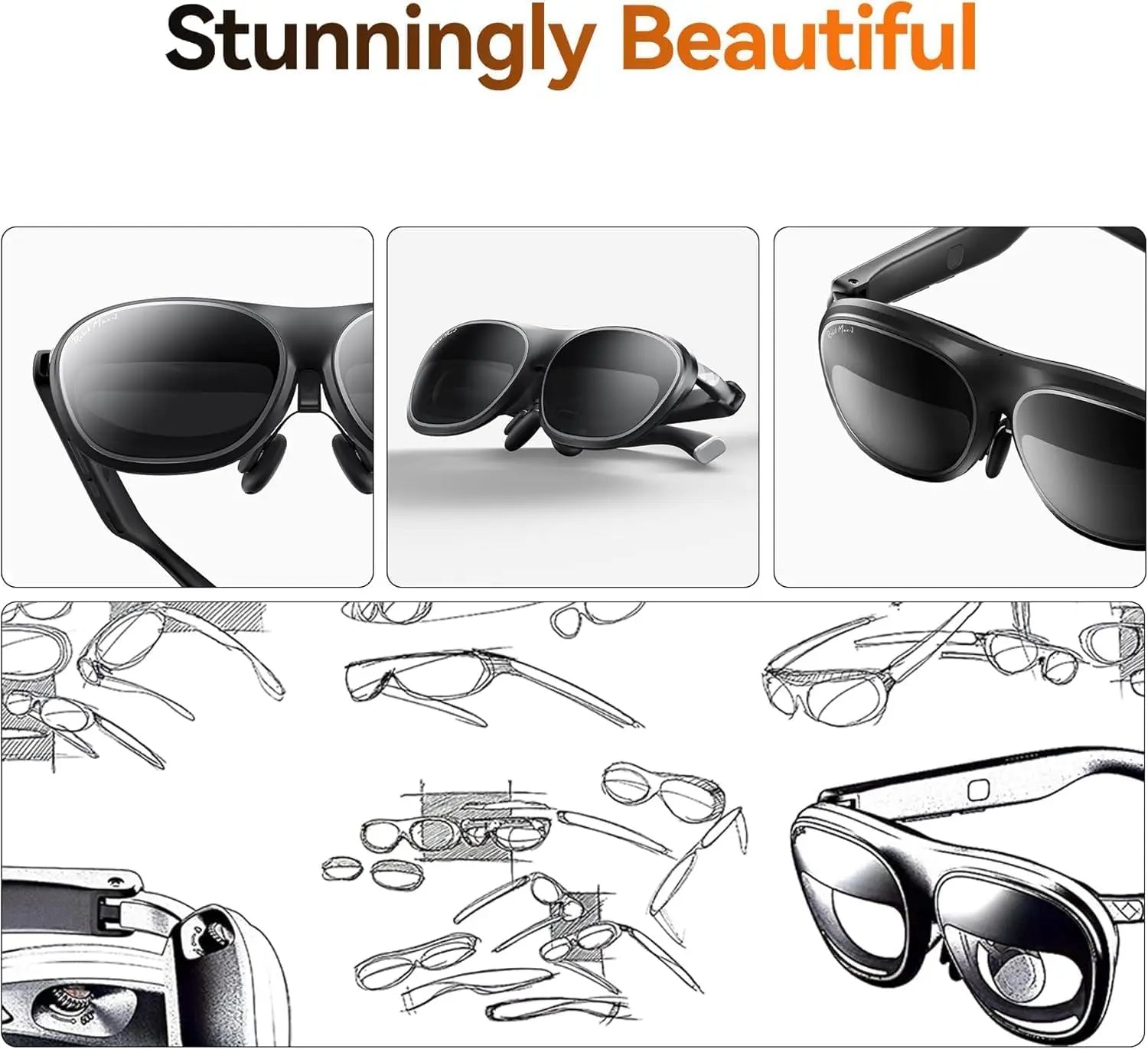 Rokid Max 2 AR Glasses Black 215" Micro-OLED Display Immersive Wearable Display for Gaming & Entertainment Metanexus XR